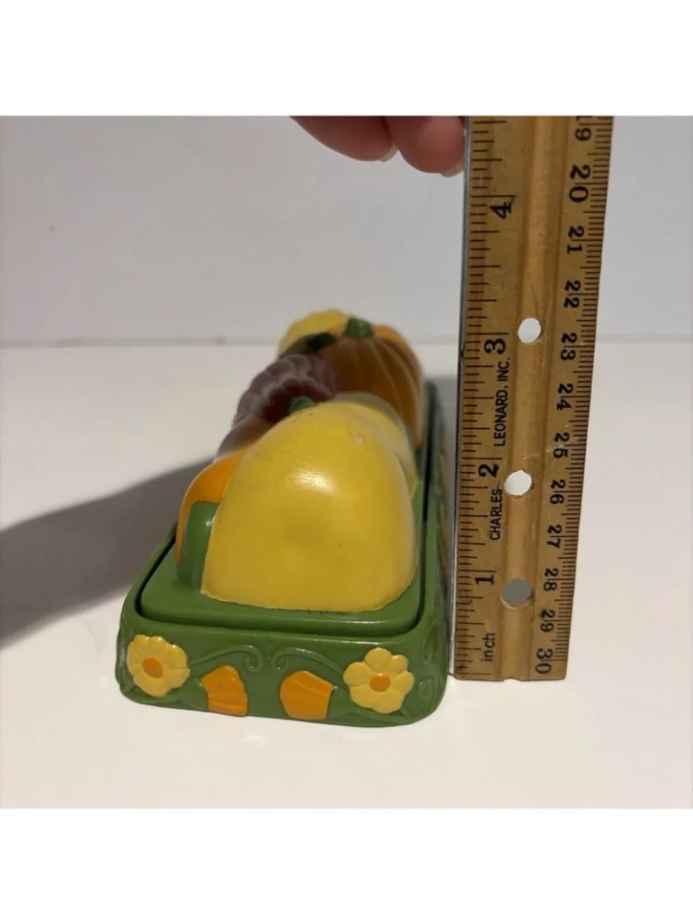 Vintage 1970s Harvest Butter Dish Melamine Colorful Autumn Fall Thanksgiving